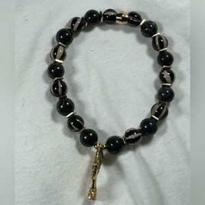 Dyed Agate and Black Turquoise